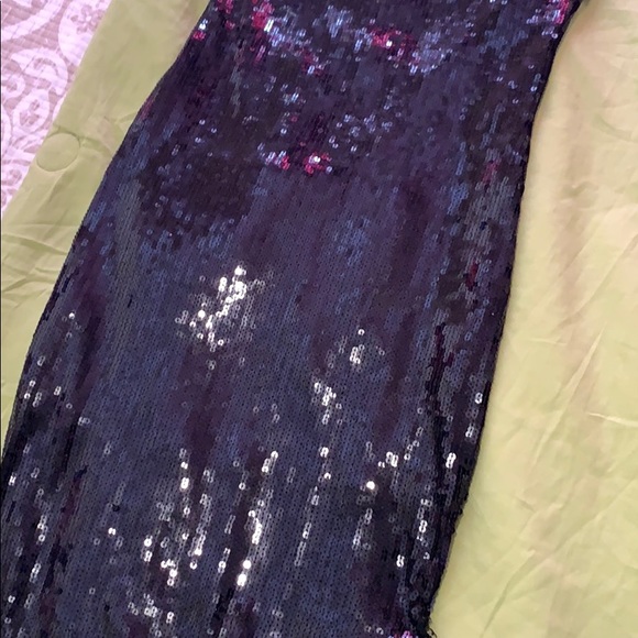Strapless Black high low sequins dress - Picture 6 of 9